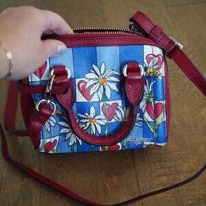 Brighton Bee Happy Floral Womens Mini Satchel Bag Multicolor